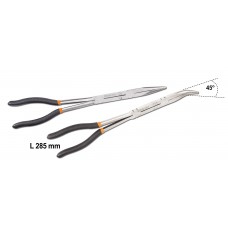 Set of 2 extra-long, knurled double swivel nose pliers